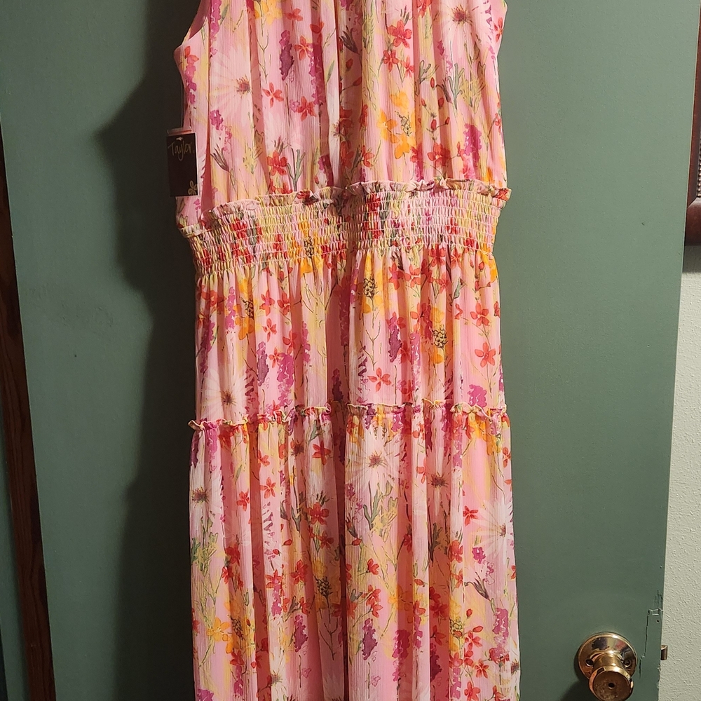 Taylor Pink Floral Maxi Dress